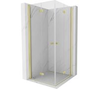 Mexen Mist-F Duo cabine de douche pliante 75 x 75 cm, transparent, or brossé - 8A6-075L-075P-55-00 76160 5905315657268