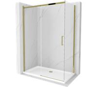 Paroi de douche OMEGA 130x70cm verre clair, cadre or