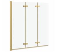 vidaXL Cabine de douche pliante, dorée, 130 x 138 cm, verre ESG et aluminium