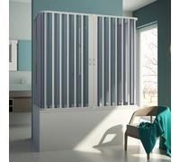 CABINE DE DOUCHE PARE BAIGNOIRE PVC 3 PAROIS 70X170X70 CM OUVERT CENTR 2 PORTES