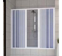 Pinto Paroi de baignoire Nina – PVC, ouverture centrale 150 cm, 2 portes
