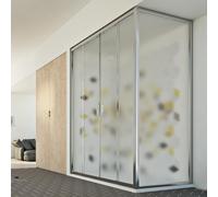 CABINE DE DOUCHE 90X150 CM H198 ANGULAIRE 2 PORTES OPAQUE COULISSANT PAROI