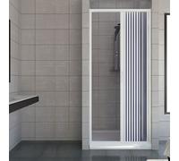 Pinto Paroi de douche Vergine 120 cm en PVC pliante réversible Blanc