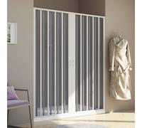 Paroi douche en Plastique pvc modèle Aura - FORTE - Fumé - En niche - Blanc mat - Pliante - Réversible