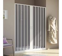 FORTE Paroi de douche Aura PVC Fumé Blanc mat Pliante Réversible En niche