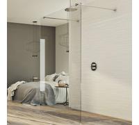 Idralite Paroi de douche Walk-in Free 80 cm Verre transparent 8 mm Aluminium Réversible
