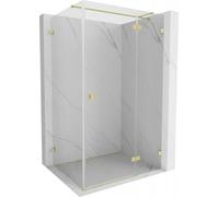Cabine de douche pliante Mexen Lunar T côté droit 115 x 100 cm, transparent, or brossé - 834T-115-100-55-00-P
