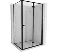 Cabine de douche pliante Mexen Mist-F T côté droit 80 x 120 cm, cadre noir, noir - 8A6T-080-120-70-70-P