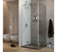 CABINE DE DOUCHE PORTE + FIXE VERRE OUVERTURE PIVOTANTE ANGULAIRE