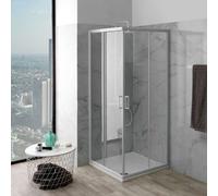 CABINE DE DOUCHE QUADRATO 80X80 AVEC PROFILS BLANCS VENERE