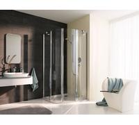 Cabine de douche quart de cercle en corail avec porte battante et panneau fixe - demi-pièce myDay VPFS Radius 550 droite 100 965-985x2000mm, VB22710020DP1, Cabines de douche: Cadre : Argent poli, Verr