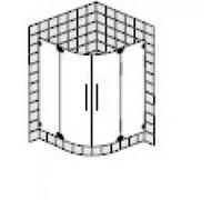 Cabine de douche quart de cercle sur mesure SPRINZ Achat R Plus avec portes battantes, rayon 550mm, dimensions jusqu'à : 1000x1000x2000mm, AR25.6CHS, Cabines de douche: Pièces de montage : Chrome, typ