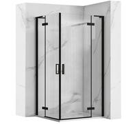 Cabine De Douche Rea Hugo Double 90X90 Paroi Et Porte De Douche Noir 90 X 90 X 200,5 Cm
