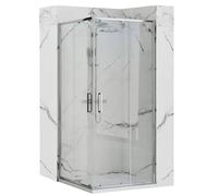 Cabine De Douche Rea Punto Paroi Et Porte De Douche Chrome 80X80X190Cm