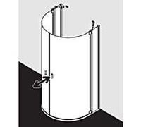 Kermi Raya douche en demi-cercle c. fait la navette. avec parties fixes RAZ2009020VPK 107,6/85,5-88,5 x 200 cm, argent brillant, TSG clair Clean