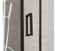 CABINE DE DOUCHE SEMI-CIRCULAIRE NOIRE MATTE CM 90 CRISTAL TRANSPARENT CITY