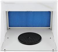 Cabine de peinture à l'aérographe - Cabine de pulvérisation à l'aérographe - Pliable - Débit d'air 4 m³/min - Silencieuse (47 dB) - Plateau tournant - Éponge filtrante - Prise UE