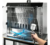 Cabine De Peinture à Rideau D'Eau, Cabine De Peinture AéRographe à Effet Cascade Avec éClairage Led (3 Led), Rideau D'Eau Et Filtre D'Extraction, Pompe à Eau à Levage Automatique (DéBit : 2 200 L/H)