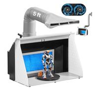 VEVOR Cabine de Peinture Aérographe Portable 545x475x370 mm, Tente de Pulvérisation avec 2 Ventilateurs, 3 Lumières LED et Tuyau d'Échappement, pour Peinture de Maquettes, d'Artisanat et de Gâteaux