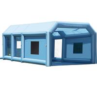 Cabine de peinture gonflable, 29,5 x 15,7 x 11,8 pieds Cabine de pulvérisation gonflable, avec souffleurs puissants de 950 W + 750 W et système de filtration d'air, cabine de peinture portable pour gr