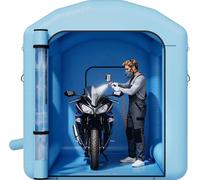 Cabine de peinture gonflable, 3 x 2,5 x 2,5 m, cabine de pulvérisation gonflable avec souffleur puissant de 550 W et système de filtration d'air, toit rond avec crochet d'éclairage, pour peindre des v