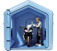 Cabine de peinture gonflable, 3 x 2,5 x 2,5 m, cabine de pulvérisation gonflable avec souffleur puissant de 550 W et système de filtration d'air, toit triangulaire, pour la peinture de vélos, motos, t