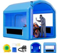 Cabine de peinture gonflable, 3 x 2,5 x 2,5 m, cabine de pulvérisation gonflable avec ventilateur puissant de 550 W et système de filtration d'air, toit rond, pour la peinture de vélos, motos et tôles