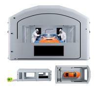 Cabine de Peinture Gonflable 8x4 5x3 m Souffleurs de 750W+950W Gris-VEVOR-Tente de Pulvérisation Portable Toit Arqué