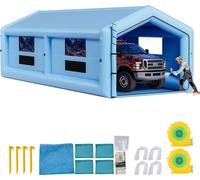 Cabine de peinture gonflable VEVOR Cabine de peinture 12x5x4 m, tente pour cabine de peinture avec soufflerie 950+1100 W & système de filtration d'air, toit triangulaire, toile Oxford, peinture au pis