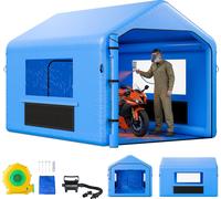 Cabine de peinture gonflable VEVOR Cabine de peinture 4 x 3 x 2,8 m, tente de cabine de peinture avec soufflerie 750 W & système de filtration d'air, toit triangulaire, PVC, peinture au pistolet pour 