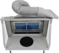 Cabine de peinture rotative pour modélisme, avec plateau tournant, dimensions 60 x 49 x 50 cm, double filtre, tuyau d'évacuation d'air de 1,7 m, éclairage LED, prise EU, couleur grise