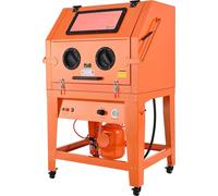 Cabine de sablage - Sablerie grande capacité 926 L - Construction acier - Mobile sur roues - Réservoir de grenaille 121 L - Aspiration des poussières 1,6 CV - Pour pièces surdimensionnées