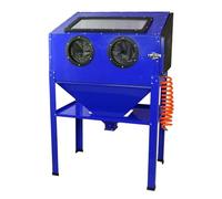 Cabine de sablage Sableuse Professionnelle MAXBLAST de 220 Litres avec Pistolet de Sablage et 4 Buses en Céramique - Sableuse à Manches pour Travaux de Restauration