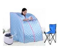 Cabine de sauna vapeur Sauna Maison Portable Mobile Hammam et Sauna +télécommande Bleu