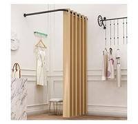 Cabine D'essayage Portable Magasin Vêtements Salle D'essayage Mobile, Cloison D'écran Confidentialité Murale Avec Voie Déplacement, Vestiaire D'abri De Type L Simple Pour Dortoir Bureau(F,120x200cm)