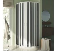 FORTE Cabine de douche Sharp demi-circulaire 75x75 cm R38 H185 PVC 2 portes