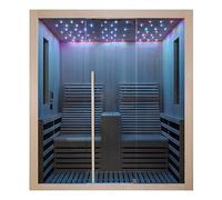 Cabine infrarouge sauna infrarouge Carbon 2, pour 2 personnes, avec éclairage LED starlight, lecteur MP3 avec Bluetooth, 14 plaques chauffantes en carbone, sièges relaxation