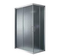 Idralite Cabine paroi de douche Alabama 80x100 H198 verre opaque 6 mm aluminium réversible fumé