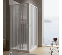 Idralite Boxe de douche pliable en PVC 90 x 90 cm H 185 modèle Aster avec ouverture centrale