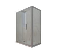 CABINE PAROIS DOUCHE ANGULAIRE COULISSANTE 70X160 EN PVC SILVER VERRE DECO DUO