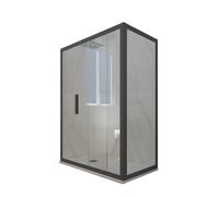 CABINE PAROIS DOUCHE ANGULAIRE COULISSANTE EN PVC ANTHRACITE DECO DUO