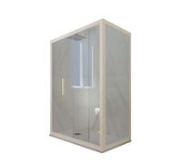 CABINE PAROIS DOUCHE ANGULAIRE COULISSANTE EN PVC CHAMPAGNE DECO DUO