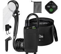 Cabines de douche d'extérieur pliables avec batterie rechargeable de 6 000 mAh, pompe et pomme de douche – se replient comme un seau, idéales pour le lavage de voiture, les voyages, les vacances à la 