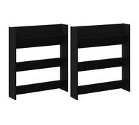 Cabinet à chaussures mural - vidaXL - Chêne Noir - Bois d'ingénierie - 80x18x90 cm - 2 pièces - Rectangulaire