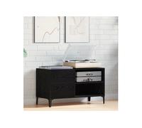 Cabinet d enregistrement Bois Noir 84,5x38x48 cm Bois d ingénierie