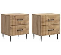Cabinet de chevet 2 pc Chêne artisanal 43 x 34,5 x 47,5 cm