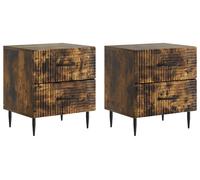 Cabinet de chevet 2 pcs Chêne fumé 43 x 34,5 x 47,5 cm