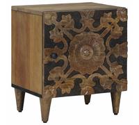 vidaXL Cabinet de chevet Bois de mangue massif 40 x 33,5 x 46 cm Blanc
