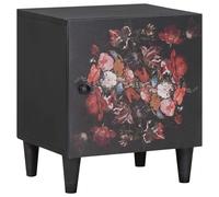 vidaXL Cabinet de chevet avec porte 2 pcs Noir 40 x 33 x 46 cm