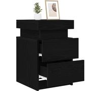 Cabinet de chevet avec tiroir 2 pcs Chêne noir 35 x 39 x 55 cm